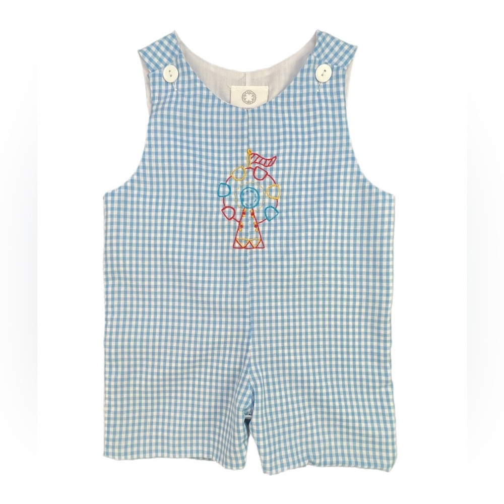 THE PROPER PEONY Baby Boy Gingham Ferris Wheel Jon Jon - 12M